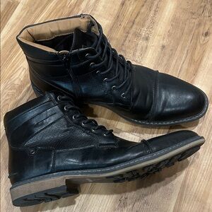 Steve Madden Black Leather Men's Boots
